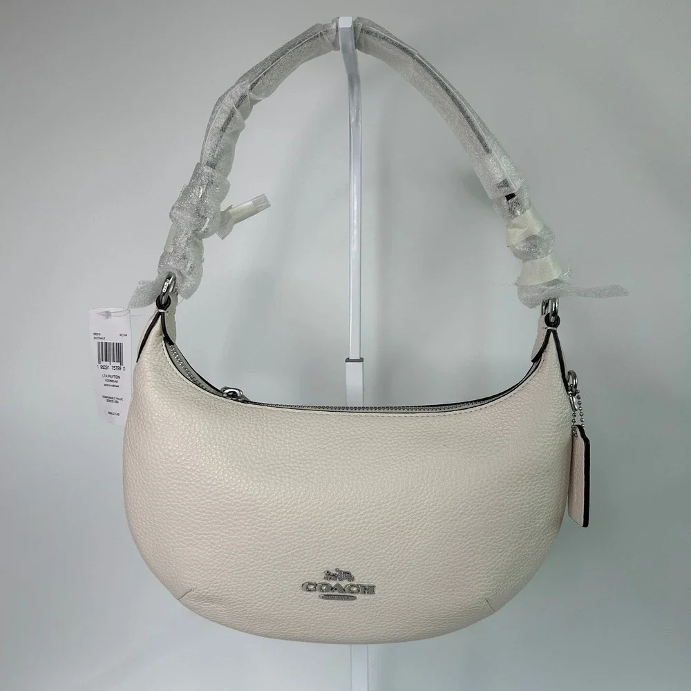 Coach Payton Hobo Chalk White Pebbled Leather Shoulder Bag NEW